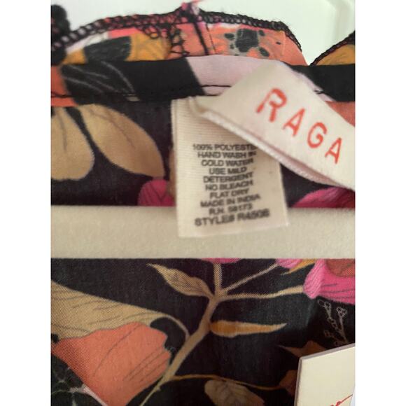 Anthropologie RAGA Flutter Sleeve Floral Dress, Pink Orange Black,  Large - Picture 6 of 9